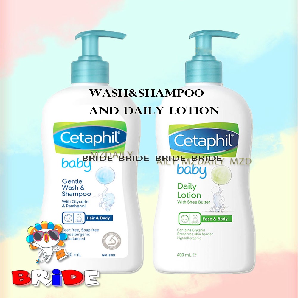 ( 2 IN 1 ) NEW Cetaphil baby Gentle Wash and Shampoo 400ml + Daily