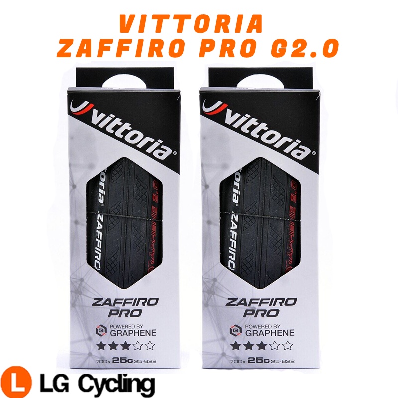 Vittoria Zaffiro Pro G2.0 Graphene Folding Tyre 700x28C Black 2 Tyres