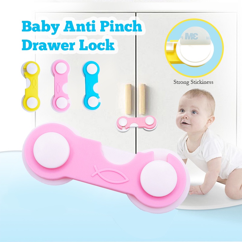 Child Safety Lock Baby Anti-pinch Hand Lock Cabinet Door Lock Straps ...