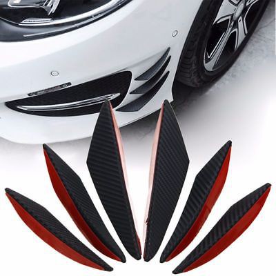 Rubber Car Body Protector Carbon Body Front Bumper Fins Lip 6 Carbon ...