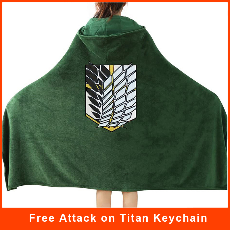 Attack on Titan Blanket Cloak Shingeki No Kyojin Survey Corps Cloak Cape Flannel Cosplay Costume Levi Mikasa Ackerman Hoodie Shopee Philippines