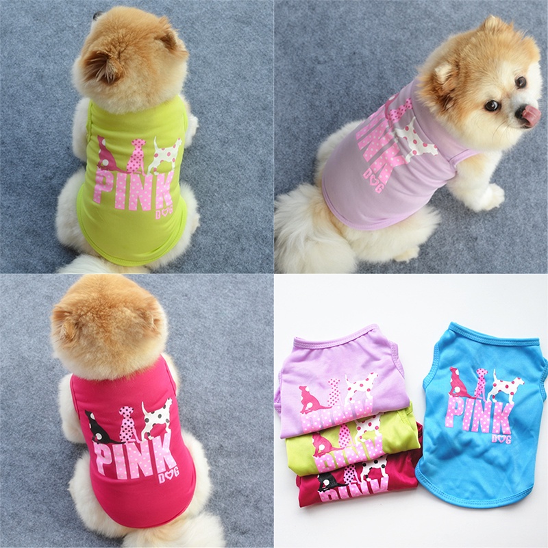 Dog Clothes Princess Pink Cotton Vest Small Dog Clothes Teddy Dog ...