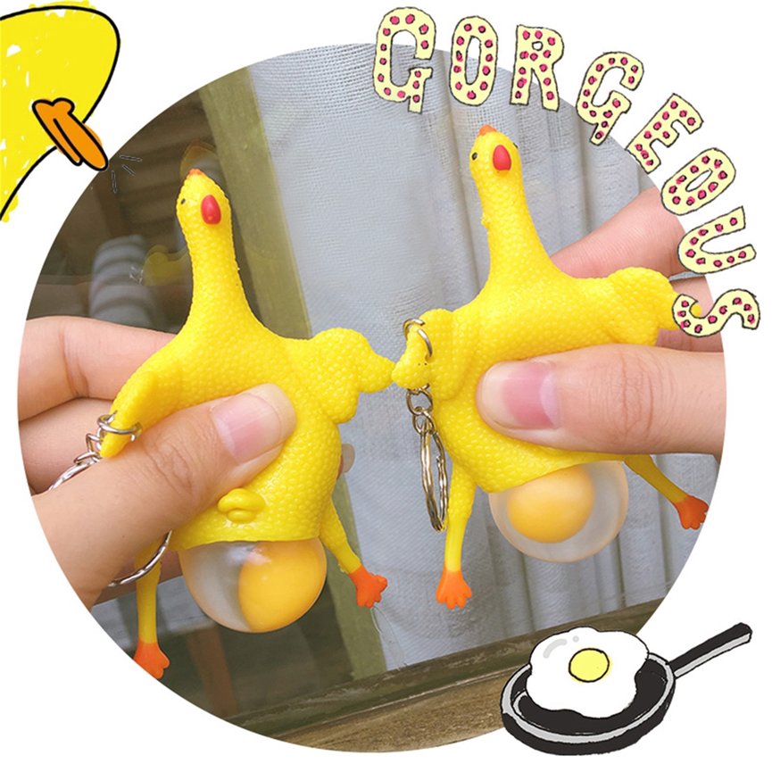 【littlebaby】novelty Vent Chicken Laying Egg Hens Squeeze Tricky Funny 