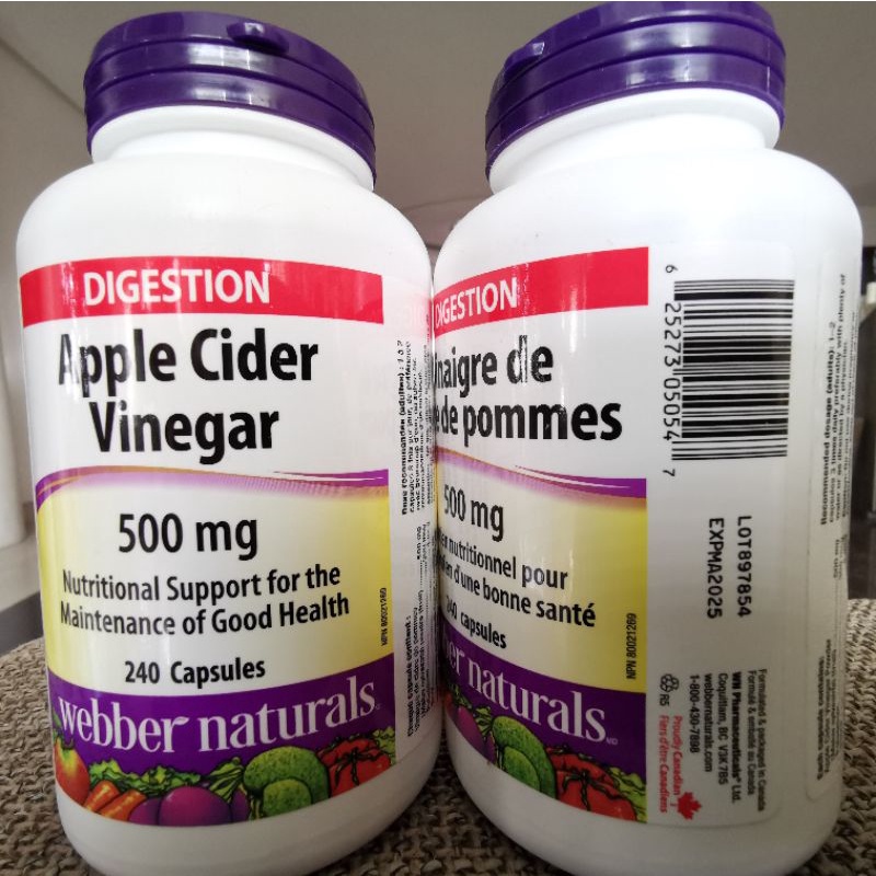 ber Naturals Apple Cider Vinegar Powder 500mg/Capsule (240 Capsules