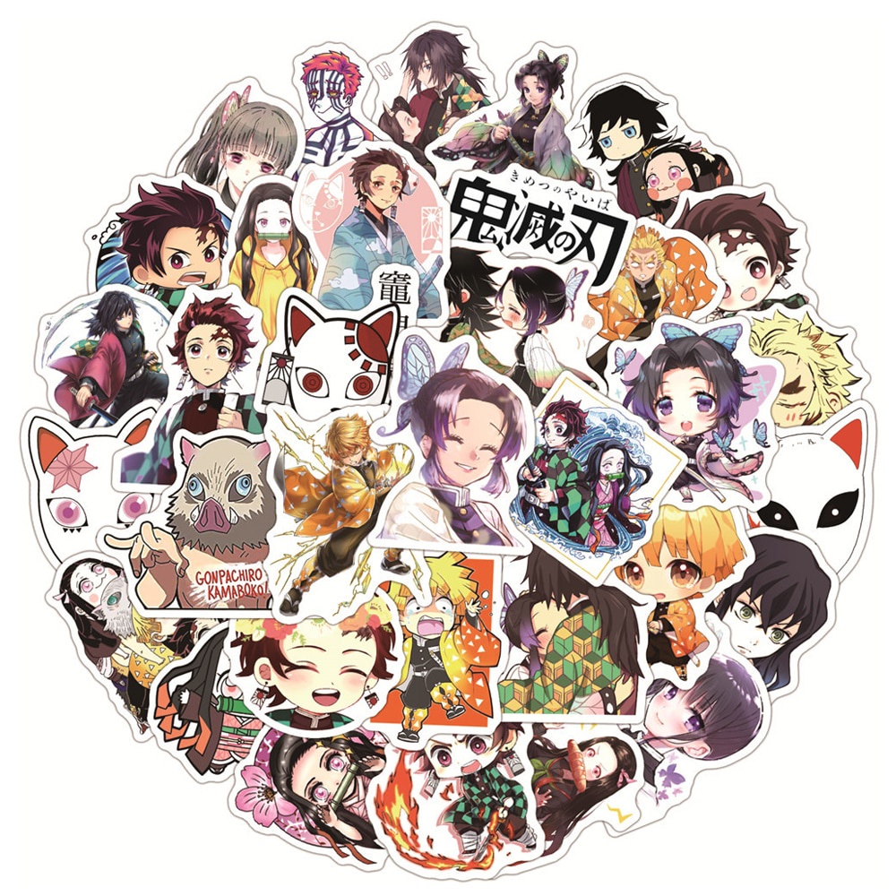 Cuessi 10/30/50PCS Anime Demon Slayer Kimetsu No Yaiba Stickers ...