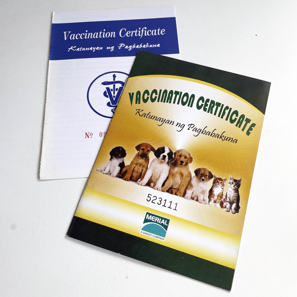 Pet Vaccination Card Certificate | Shopee Philippines