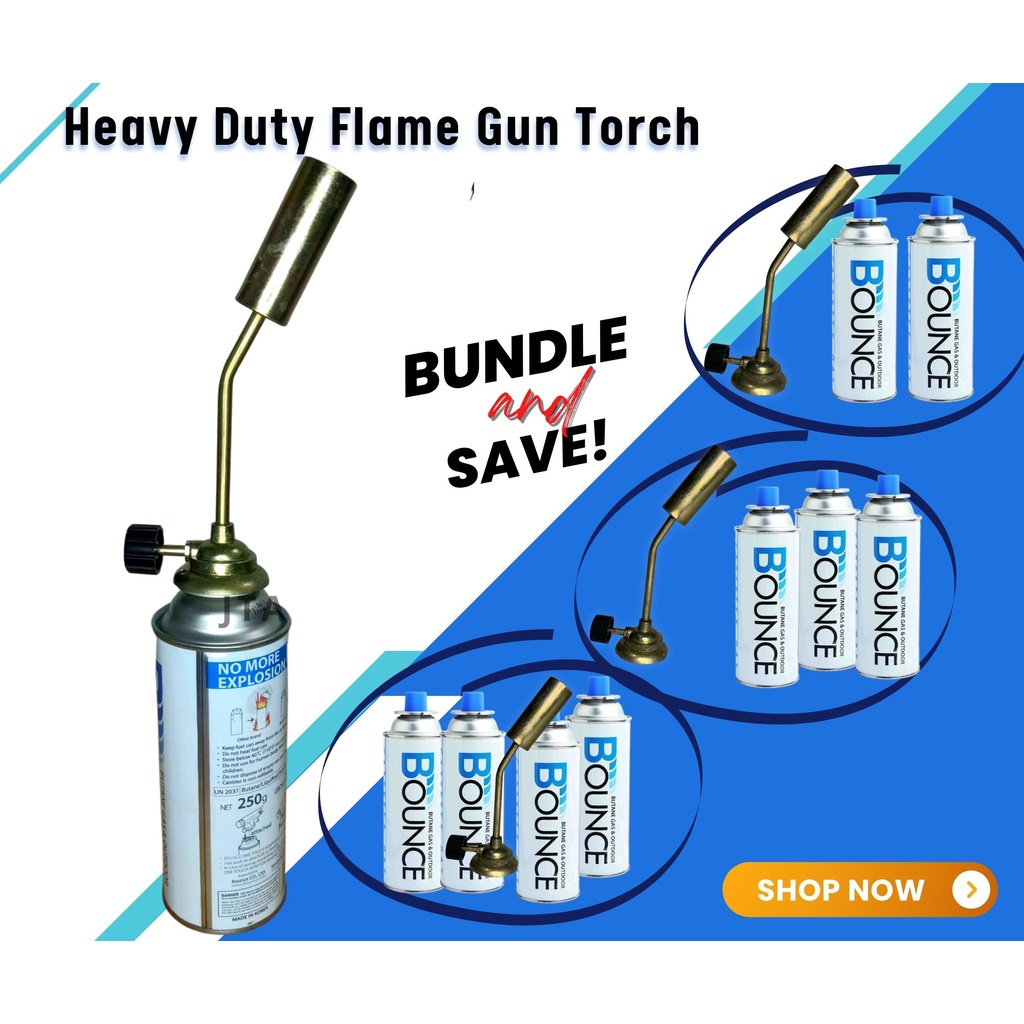 Heavy Duty Flame Gun Torch With Bounce Butane Gas 250G | Shopee Philippines