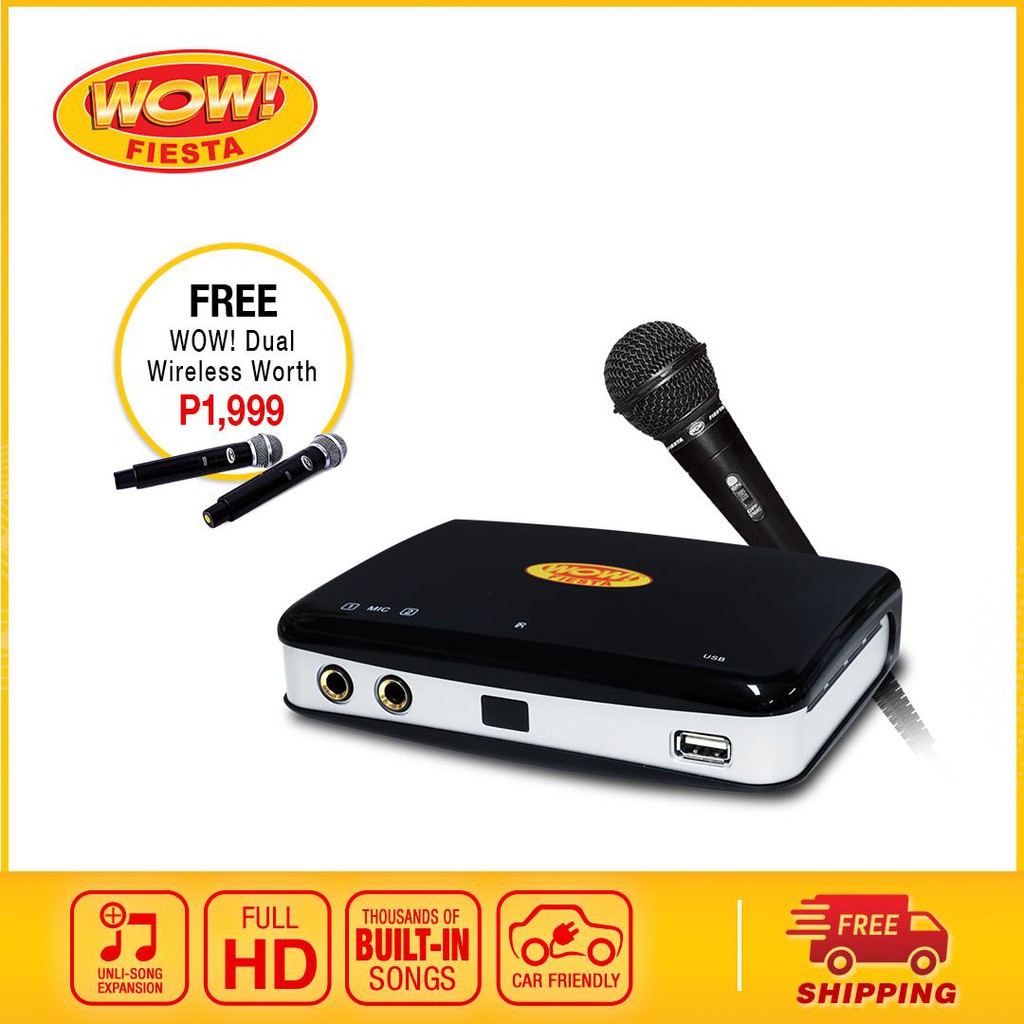 WOW Fiesta Melody Portable Karaoke Player w Unli Song Expansion Free Mic WOW Dual Wireless