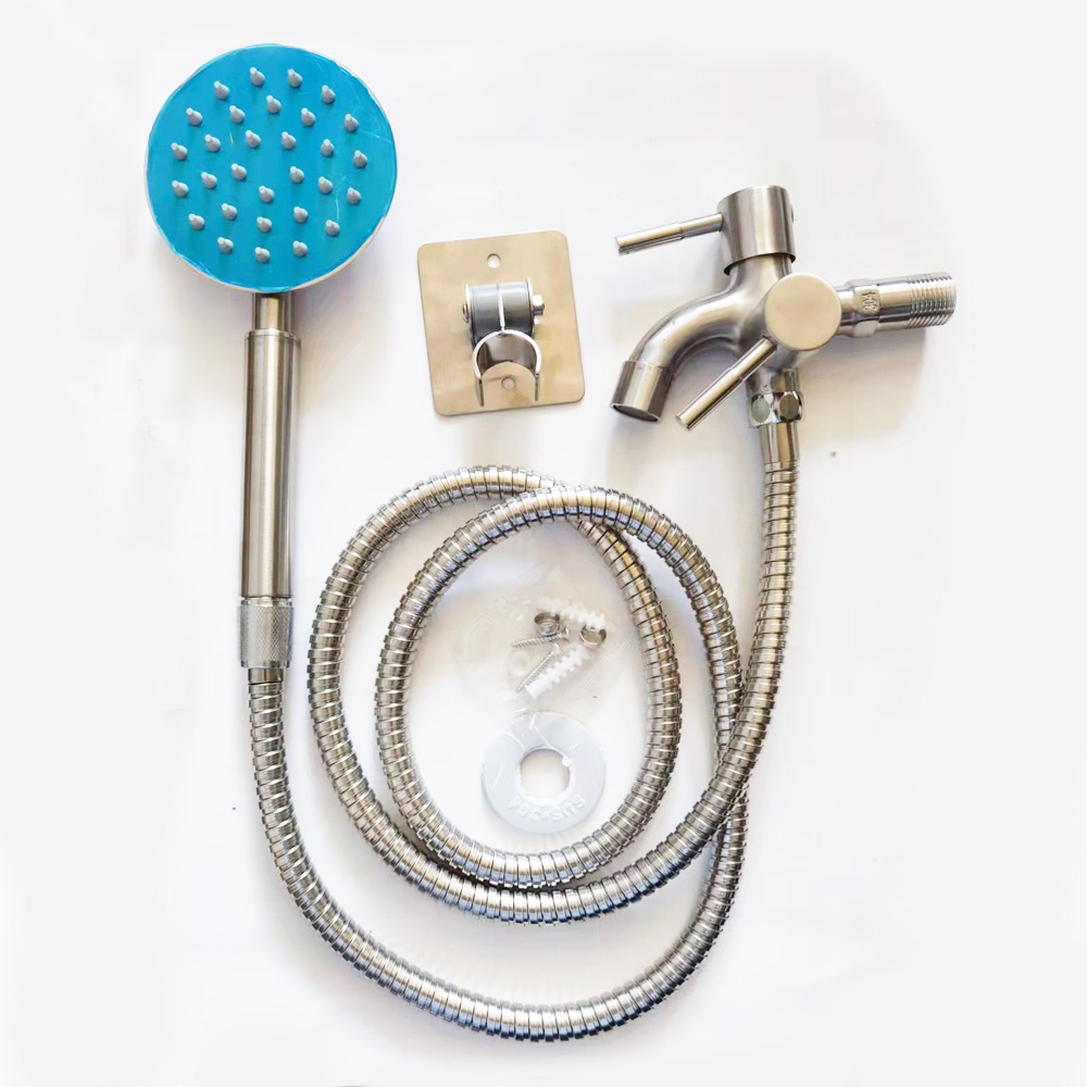 Stainless Steel High Pressure Filtered Shower Head With Hose And Dual