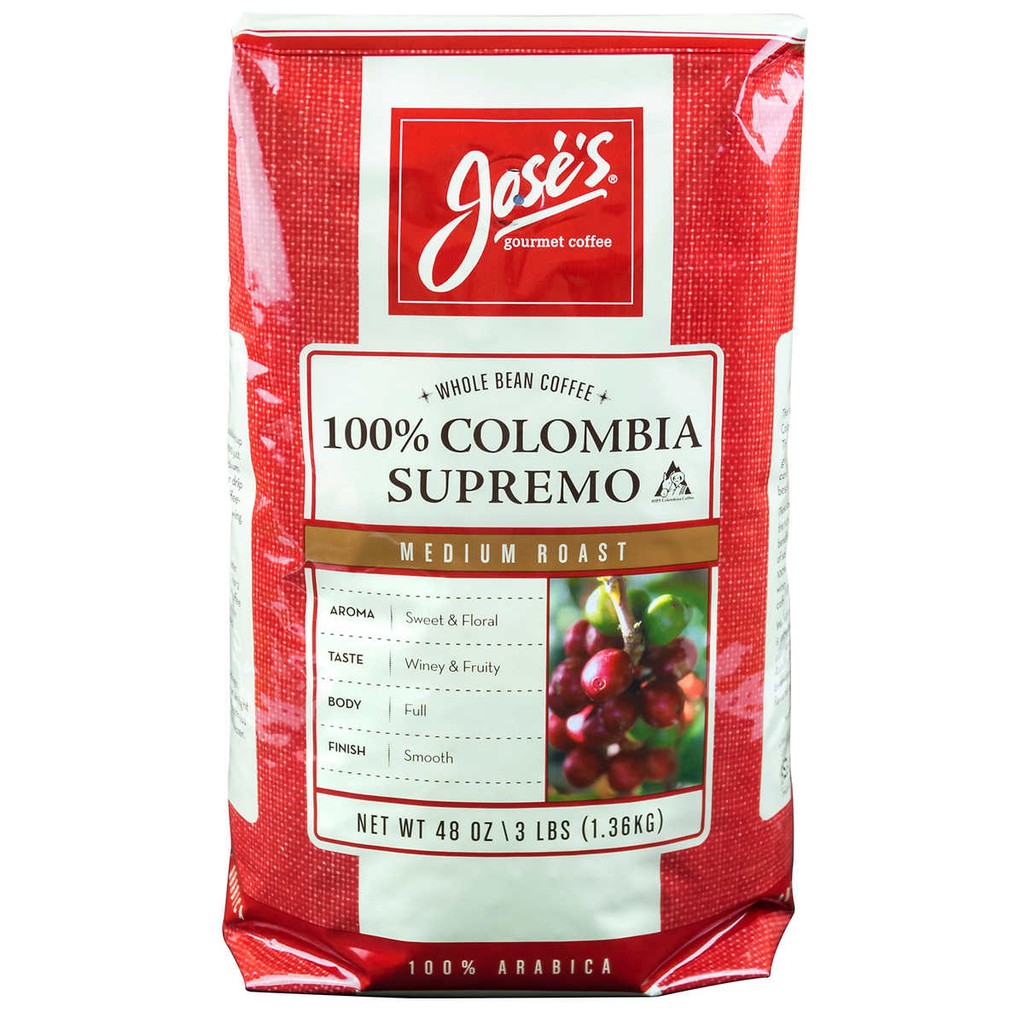 JOSE'S Gourmet Coffee Vanilla Nut Colombia Supremo Medium Roast Whole
