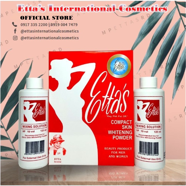 Etta s Skin Whitening Set 1pc skin whitening powder and 2 bottles of mixing solutions