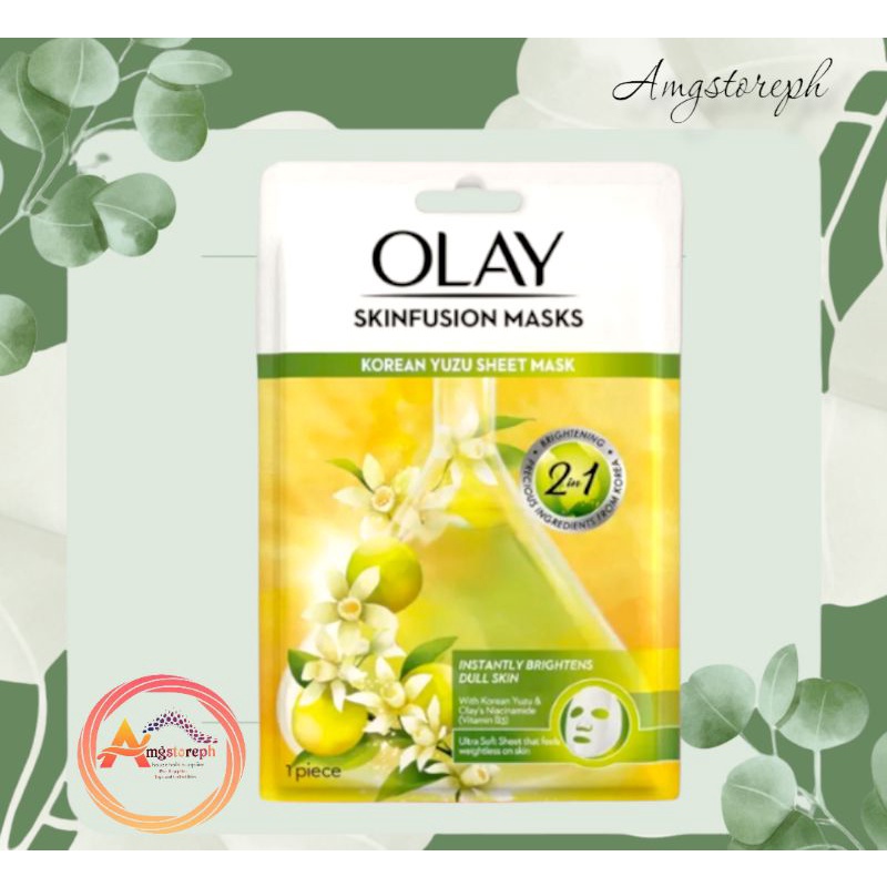 Olay Korean Yuzu Sheet Mask 1x Olay Korean Jeju Lava Sheet Mask 