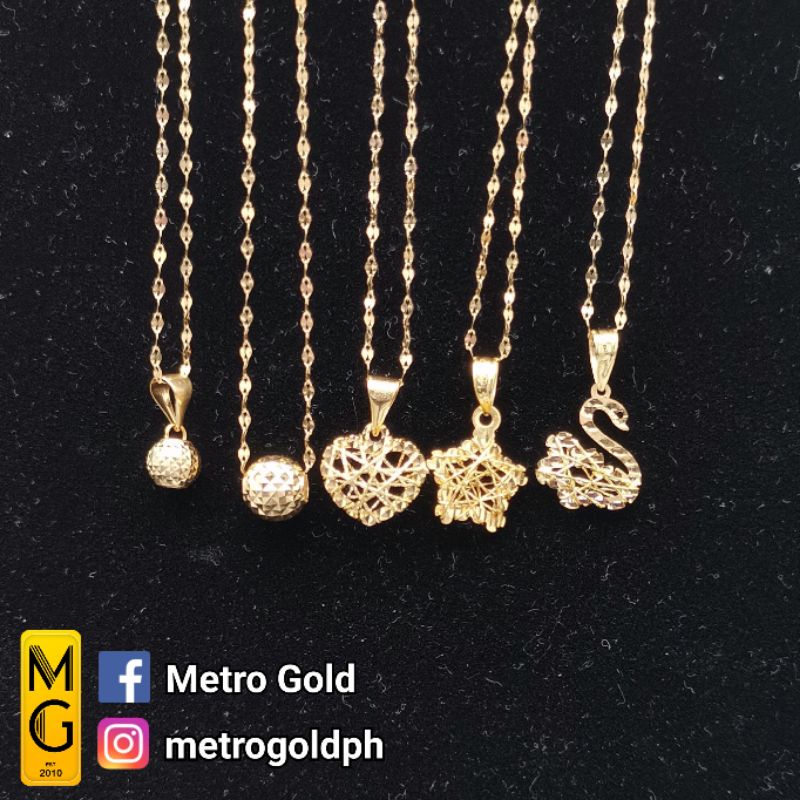 Saudi 18K Gold Assorted Pendants with Dancing Chain Necklace | Shopee ...