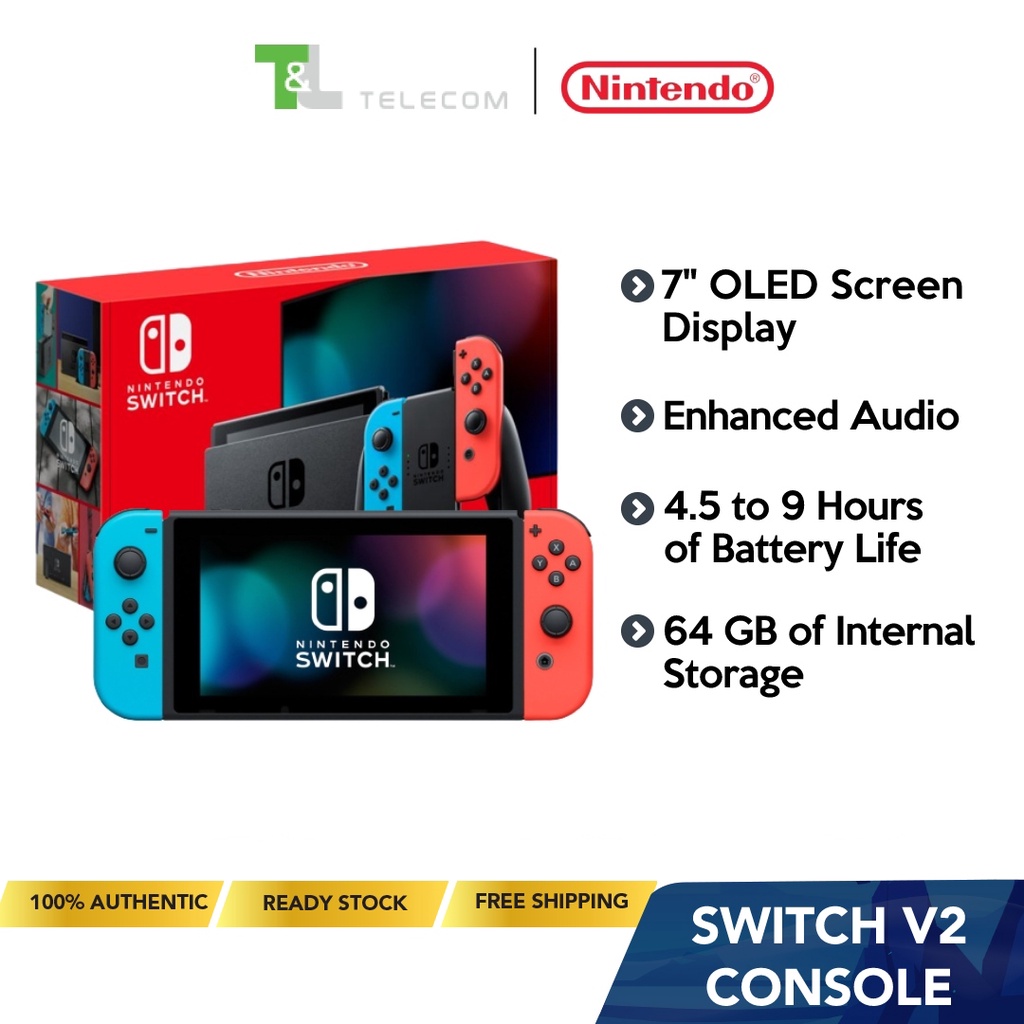 Nintendo Switch Console V2 Improved Battery Life (Asian Set) Ready