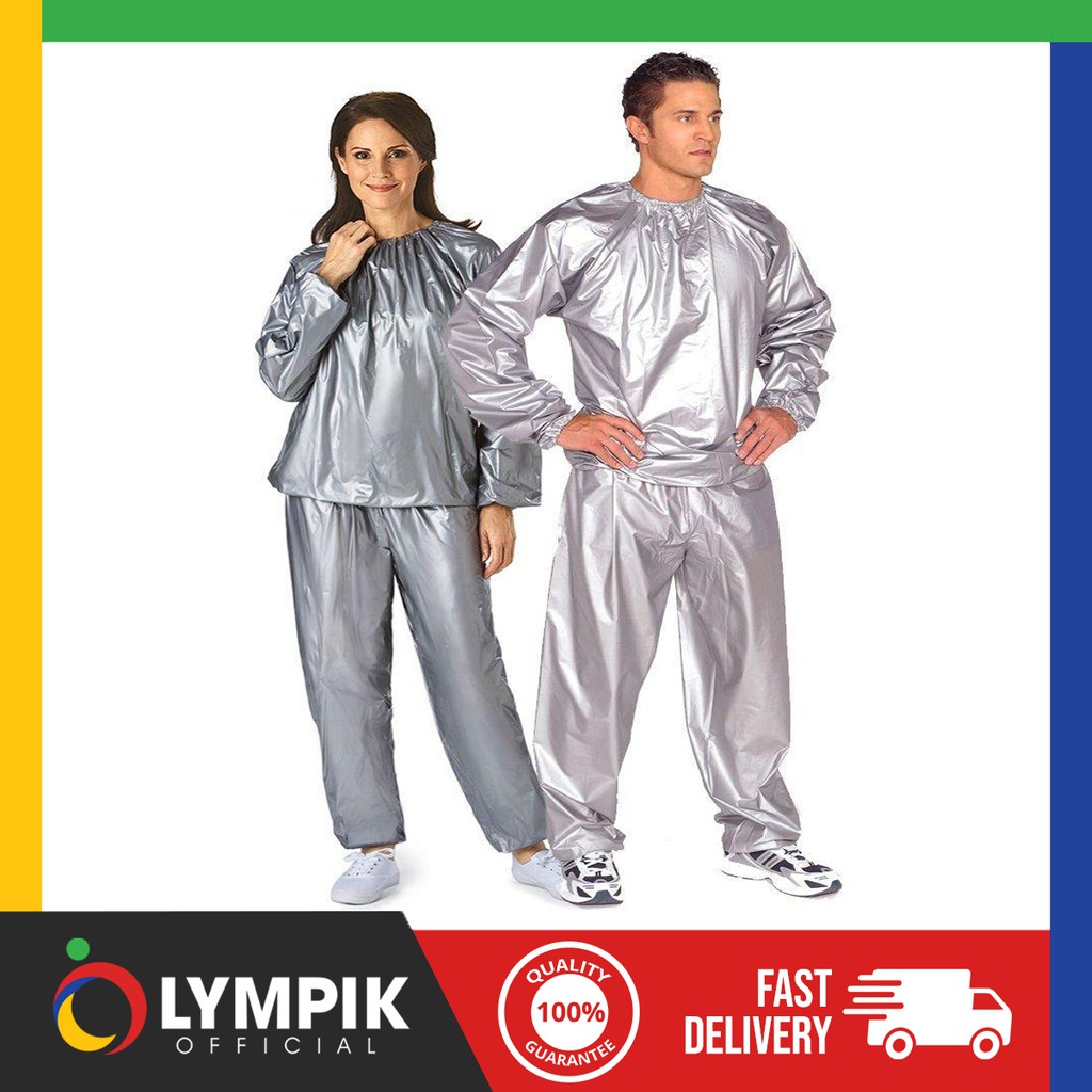 OLYMPIK Heavy Duty Sauna Waterproof PVC Extra Large Size Sauna Suit Grey