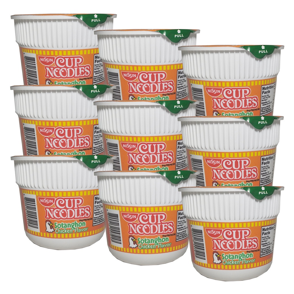 Nissin Cup Noodles, Sotanghon chicken Flavor 40g, 9 pcs. Shopee
