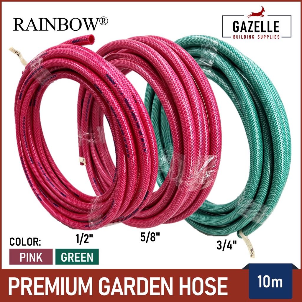 Techno Rainbow Premium Garden Hose Heavy Duty Pink/Green Meco Brass ...