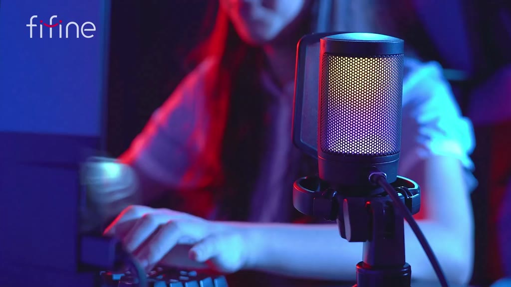 FIFINE A6V Ampligame A6V RGB USB Microphone Gaming Microphone and ...