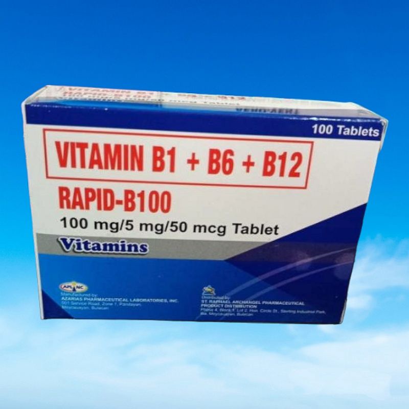 Vitamin B Complex Rapid B 100 B1+B6+B12 100 Tablets | Shopee Philippines