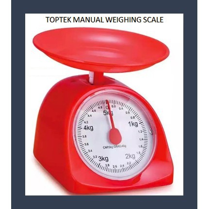 5kg , 3kg, 2g, 1kg Manual Kitchen Scale Large Capacity Plastic Analog Food  Weighing Scale