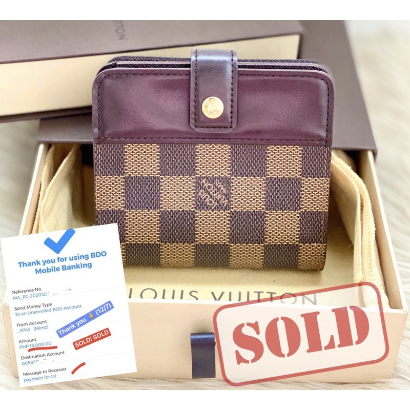 Authentic Louis Vuitton damier ebene zippy wallet