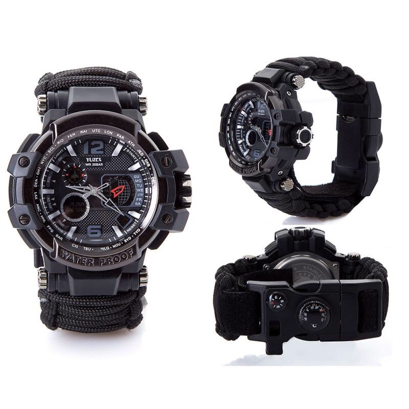【G3】Outdoor Braided Bracelet Paracord Watch Shopee Philippines