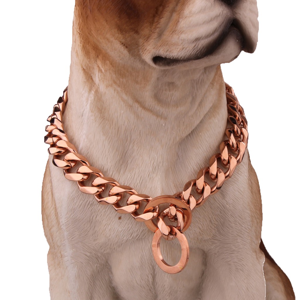 Rose gold store dog choker chain