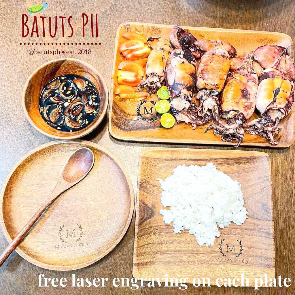 BatutsPh Personalized Traditional Wooden Plates Charger Plate