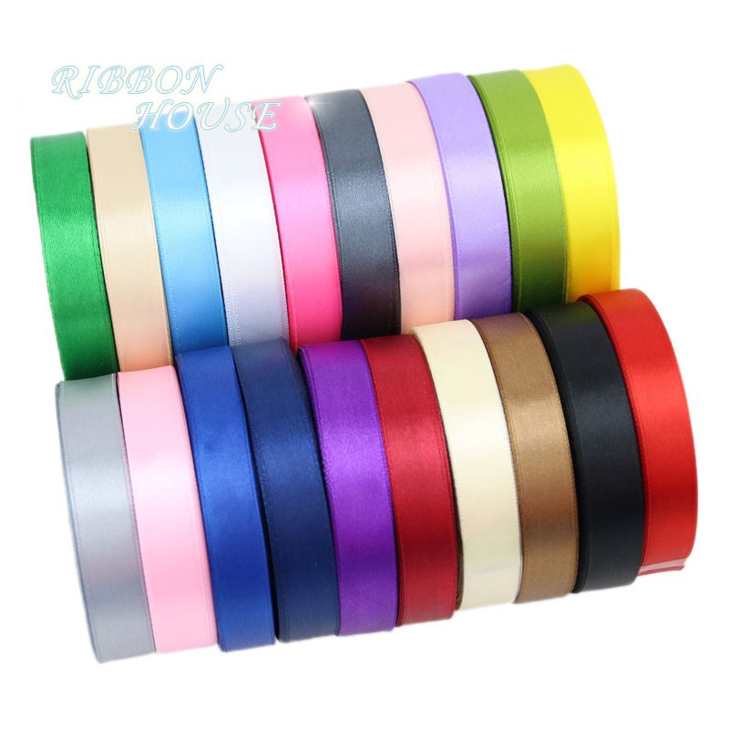 (25 yards/roll) 15mm single face Satin Ribbon Webbing Decoration Gift ...