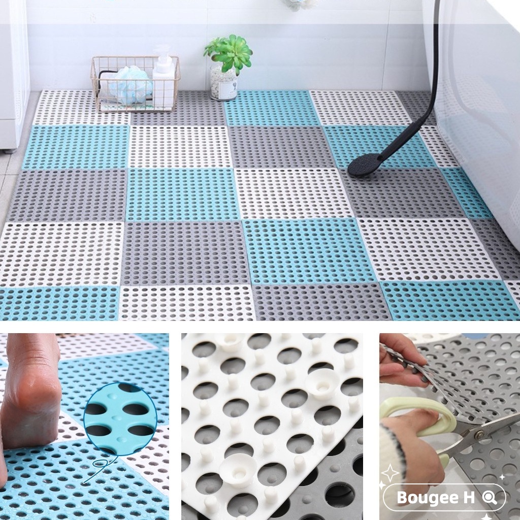 Bathroom Non Slip Mat Splicing Foot Mat Household Toilet Shower Room ...