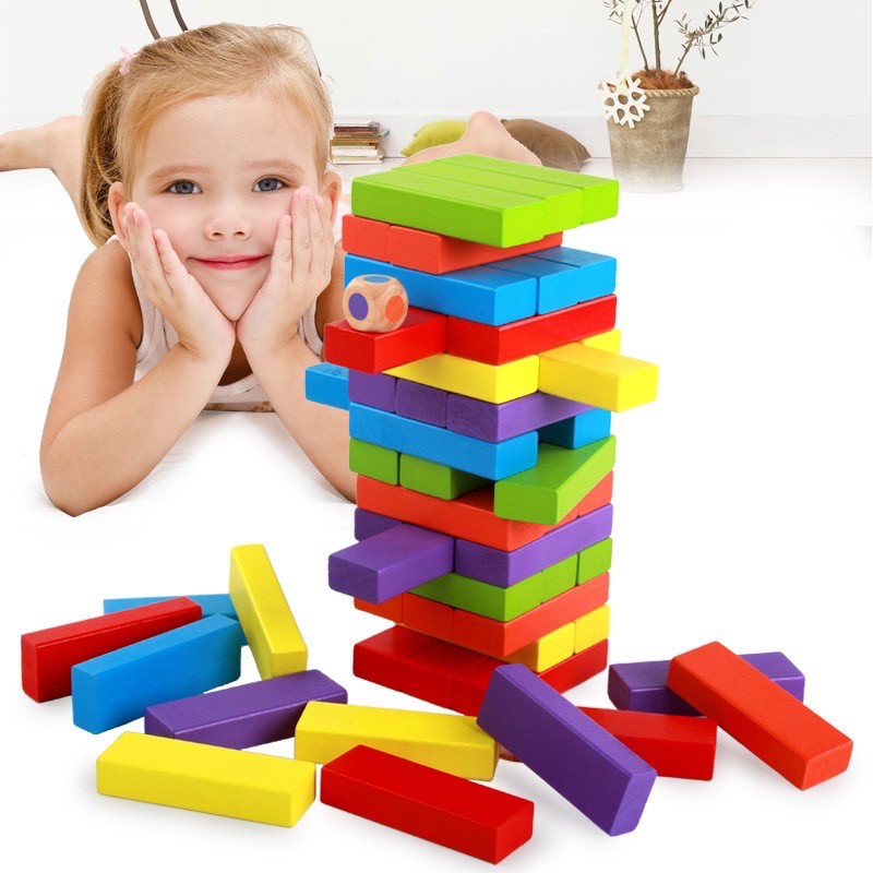 Wooden Wiss Toy Building Blocks Jenga | Shopee Philippines