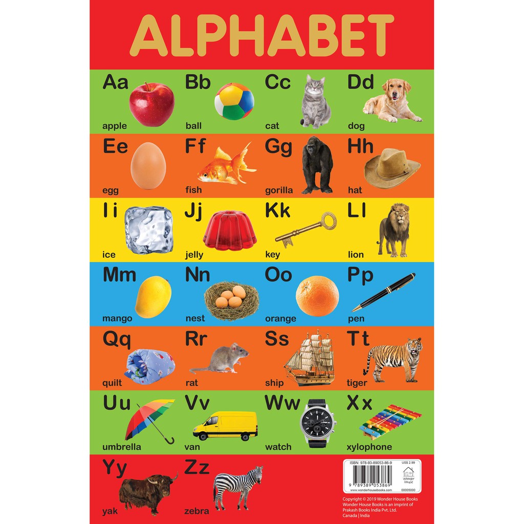 Chart Alphabet Early Learning Educational Chart For Kids Shopee