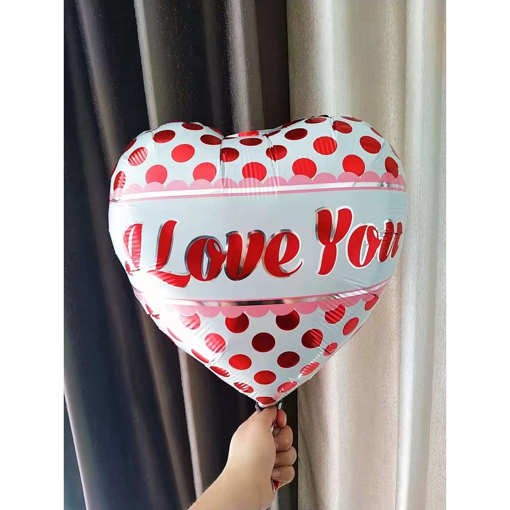 18 inch heart Valentine's day Wedding love Red dot I Love You party ...