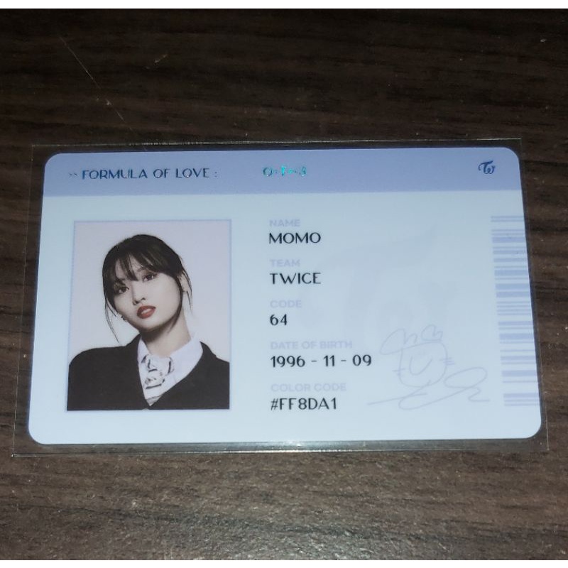 OFFICIAL TWICE FORMULA OF LOVE MOMO SCIENTIST ID CARD PHOTOCARD ...