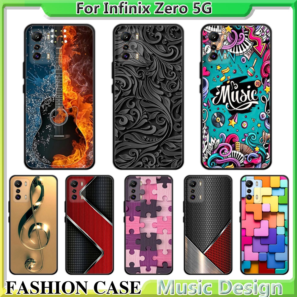 Infinix Zero 5G Case Silicone TPU Jelly Case Music Design Phone Case ...