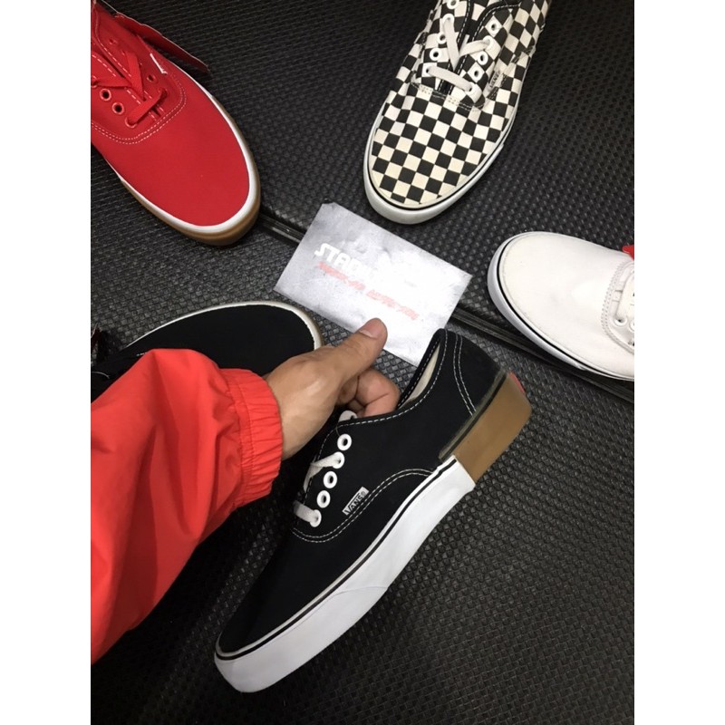 Vans authentic gum on sale block checkerboard skate shoes