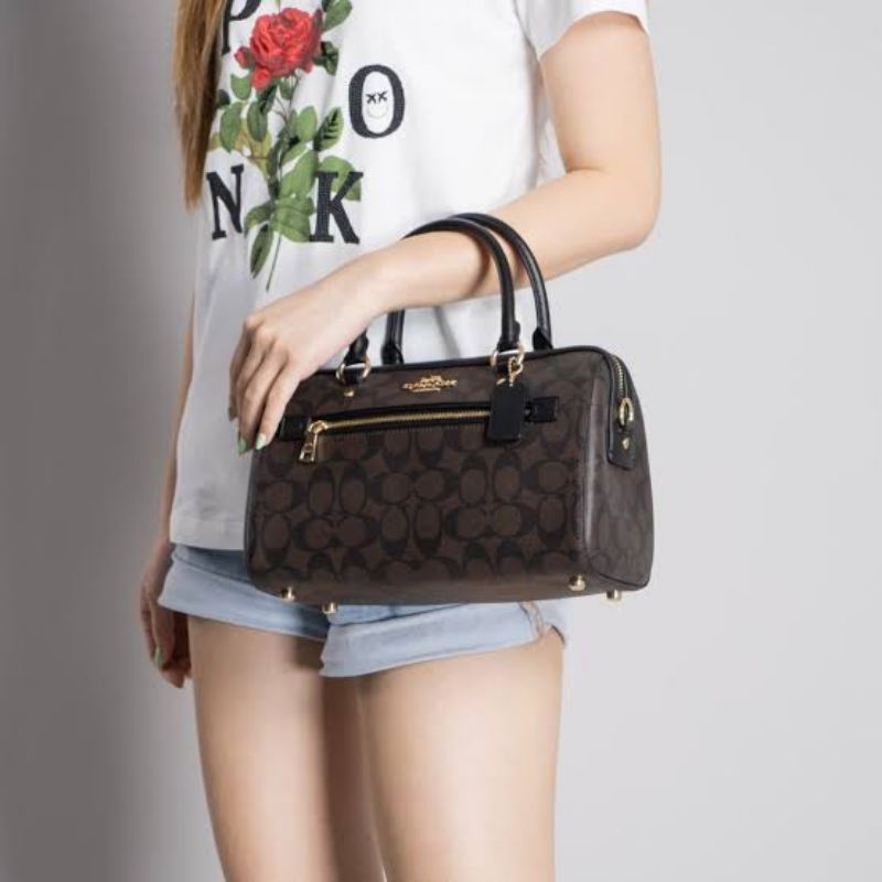 Coach rowan hot sale satchel black