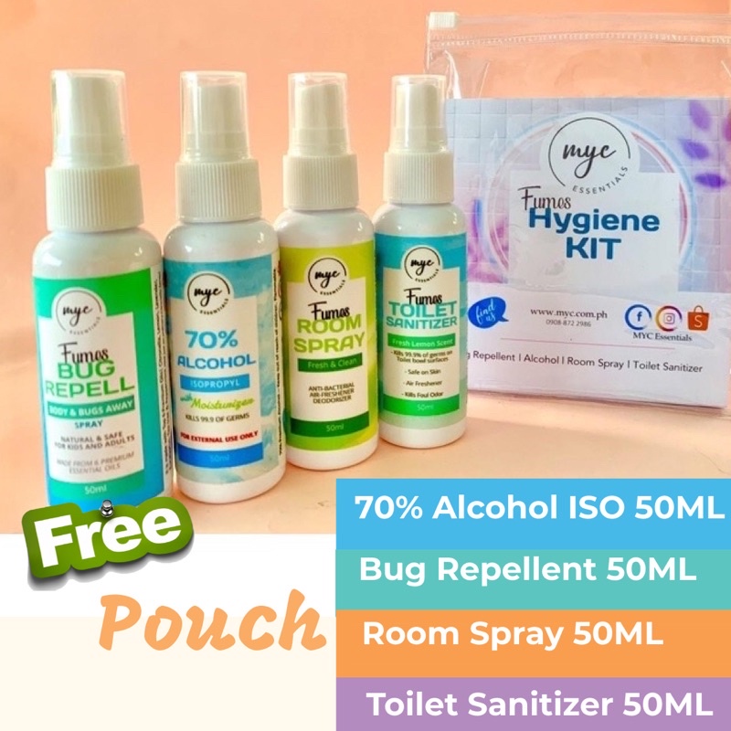 Fumes Hygiene Kit - 4 Pieces 50ml / Bug Repellent Room Spray Alcohol ...