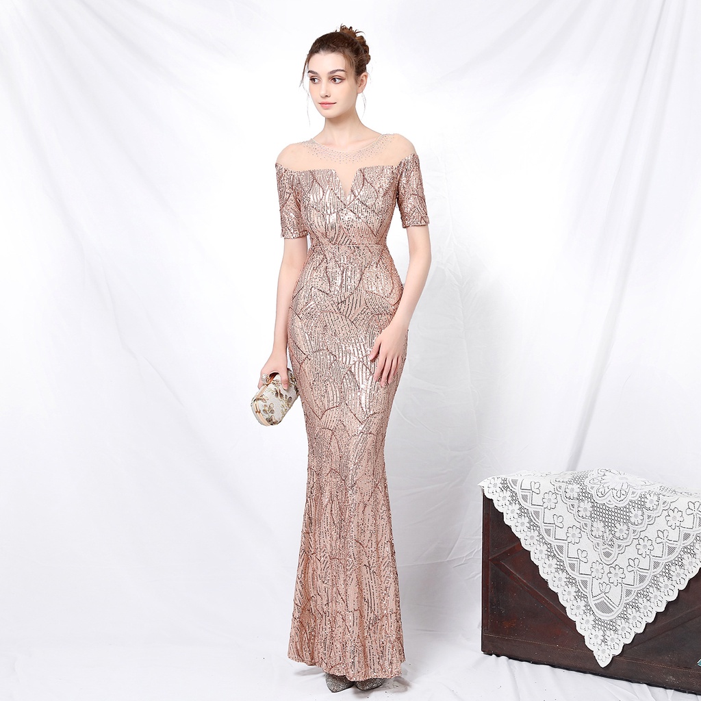 high end custom dress French evening dress women's banquet temperament