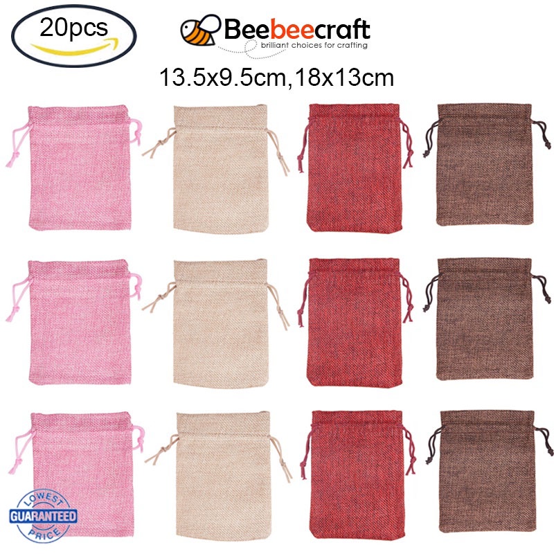 Beebeecraft 16x Jute-Geschenktüten Mit Kordelzug – Stylisch Verpacken Für Hochzeit, Schmuck & Mehr