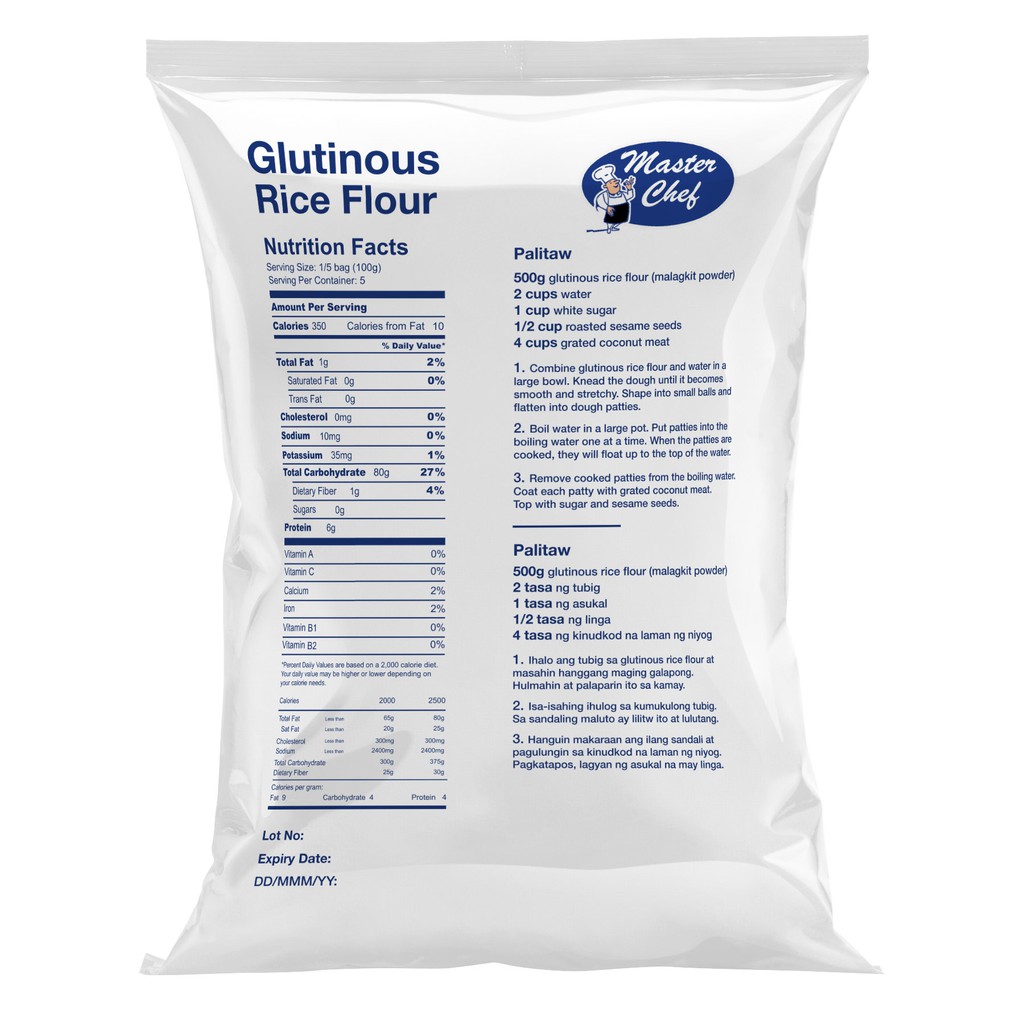 Master Chef Premium (Malagkit) Glutinous Rice Flour 500g | Shopee ...