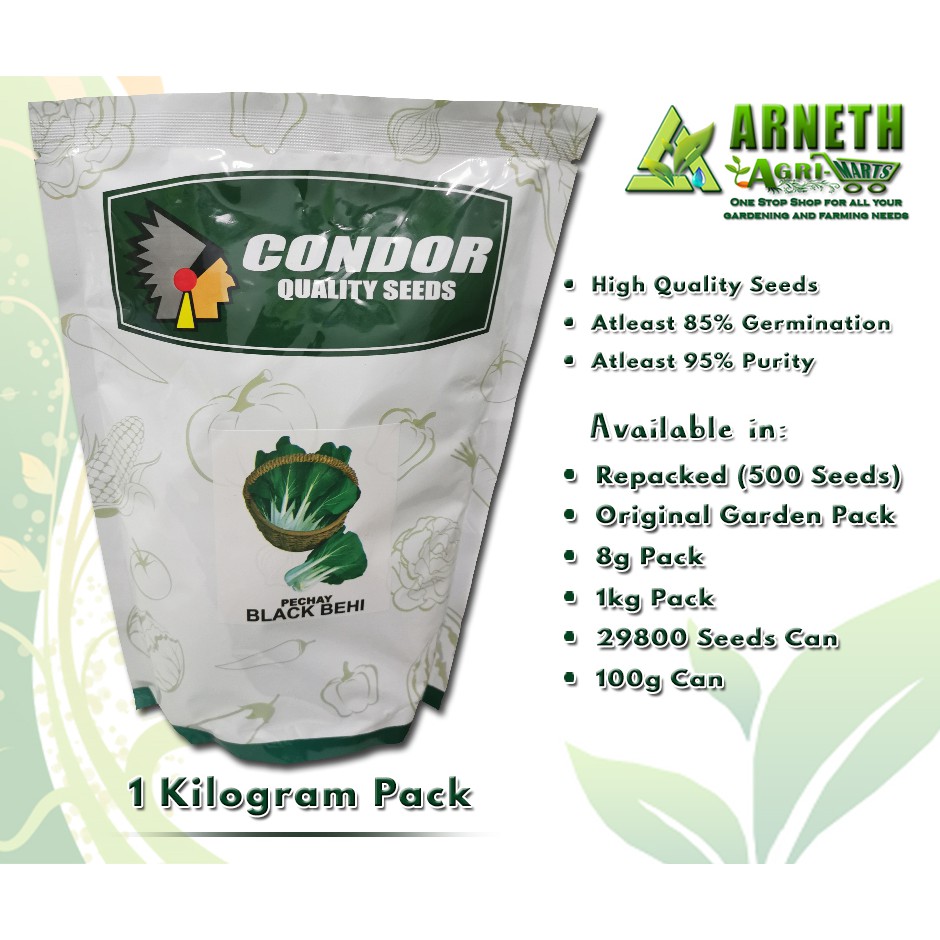 BLACK BEHI PECHAY SEEDS BY CONDOR and OTHER PECHAY BRANDS 1KG | Shopee ...