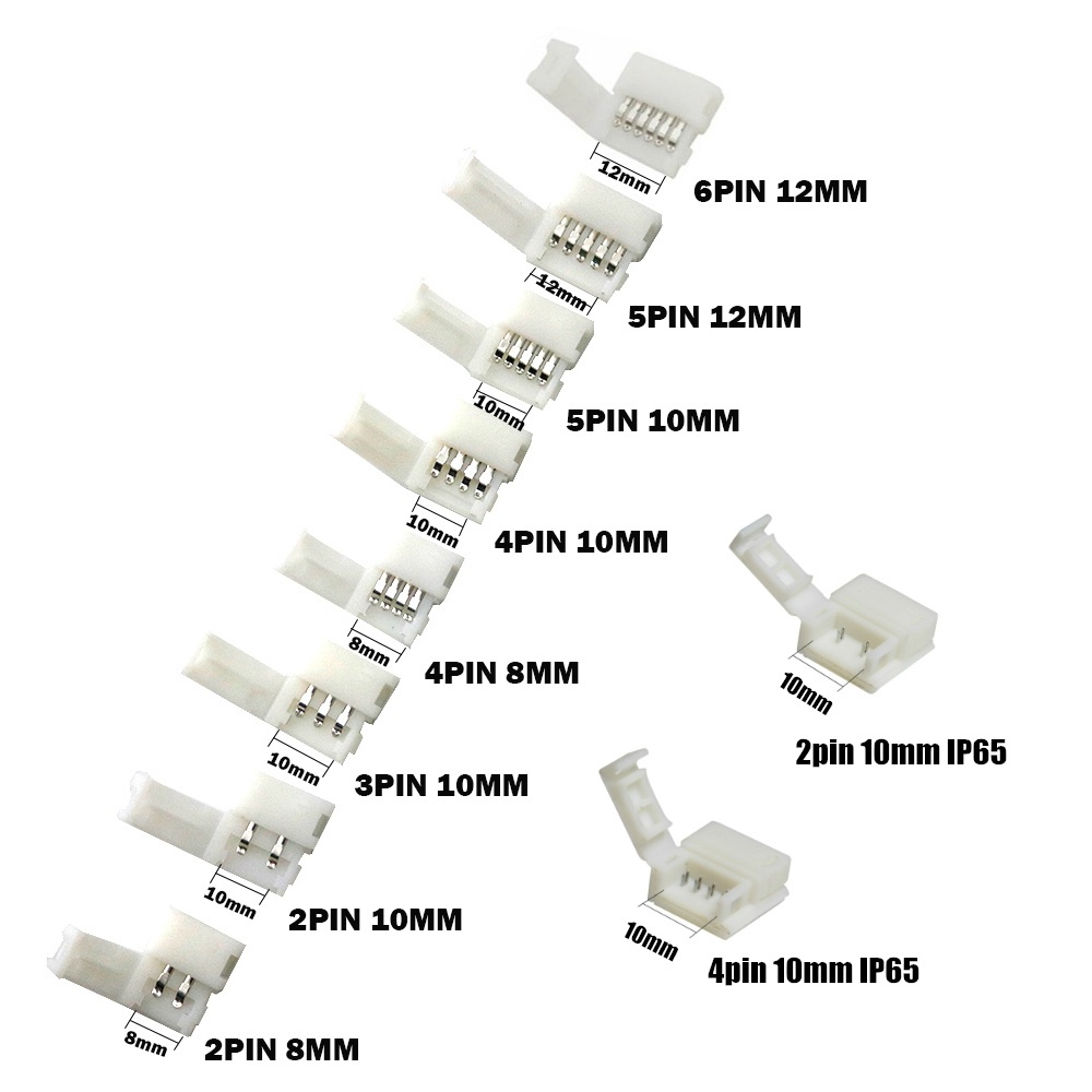 2pin 4pin 5pin Led Connector Clip 8mm10mm12mm Pcb Strip To Strip For 5050 3528 Rgb Led Strip 