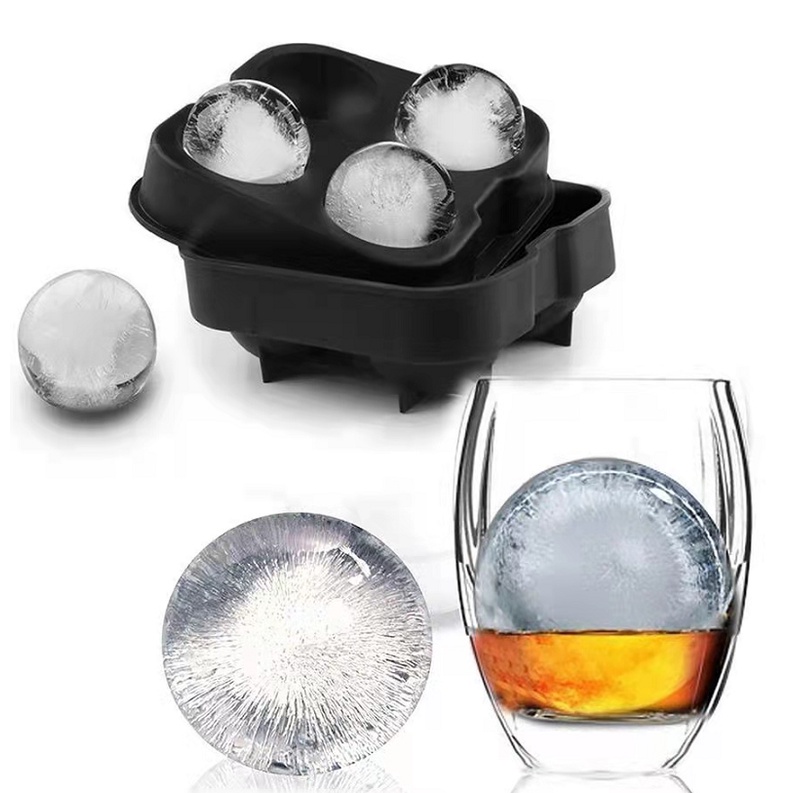 Silicone Black Spherical Round Ball Ice Cube Tray Maker, Size: 12 X 12 X  5cm /4.7