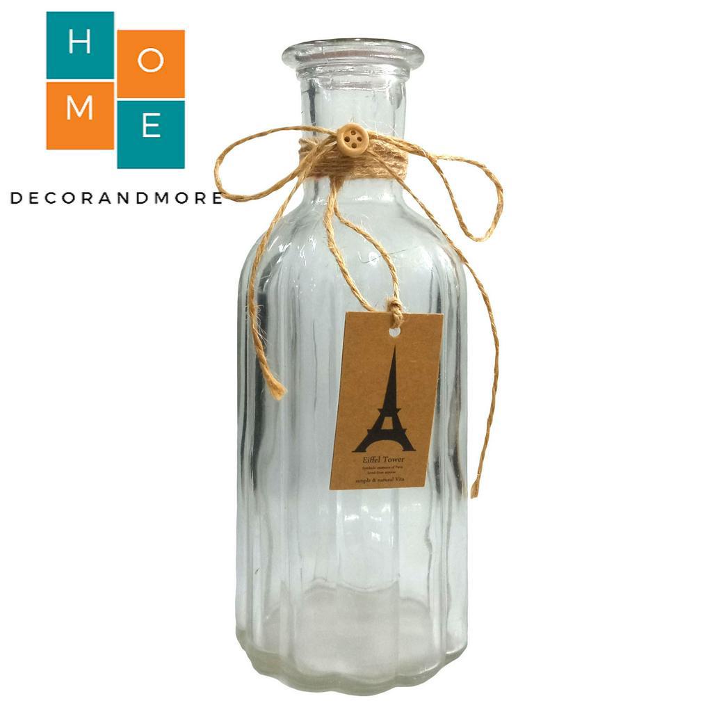 Decorandmore Empty Bottle Container with Lace Eiffel Tower String