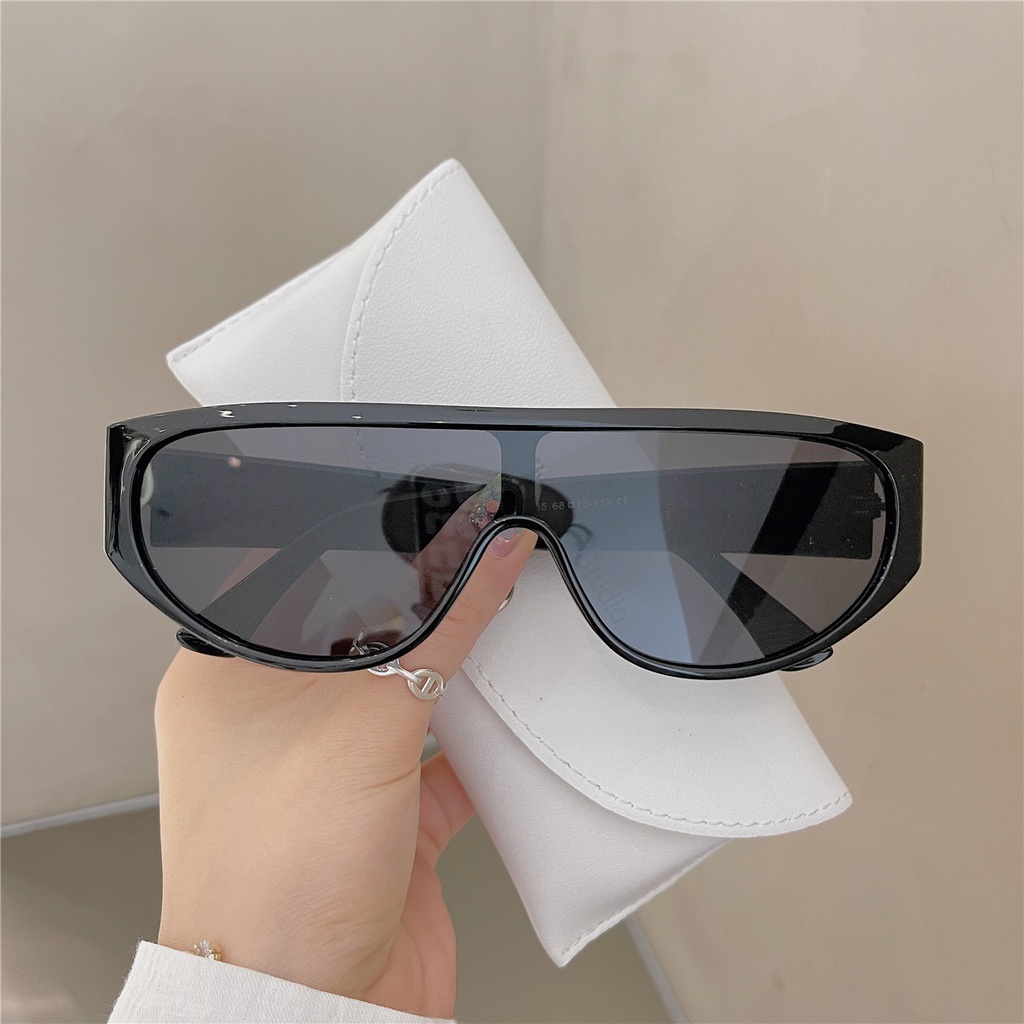 Fashion Large Frame Sunglasses One Piece Ladies Mens Sunglasses