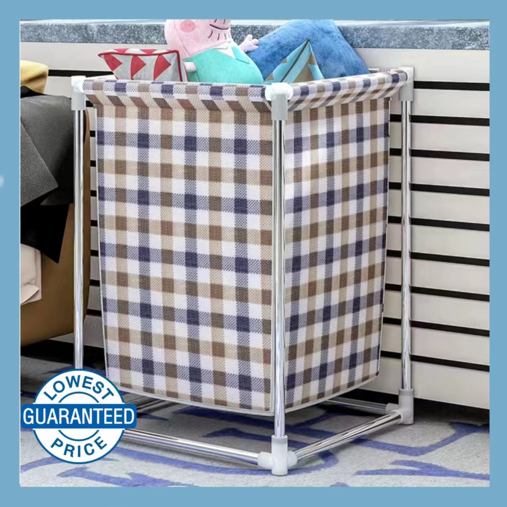 Square Hamper Stainless Laundry Basket With Stand Dirty Clothes Storage ...