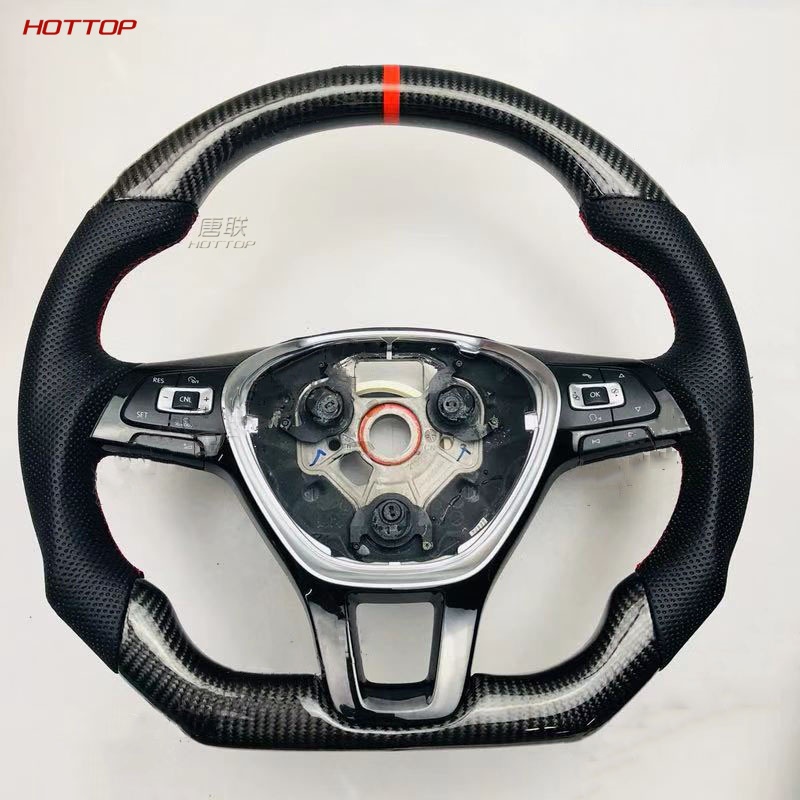 Car Carbon Fiber Steering Wheel For Volkswagen Vw Jetta 2015 - Steering