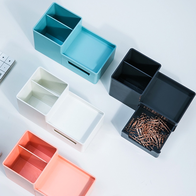 Deli 8907 Desktop Storage Box Stationery Container Pen Holder School ...