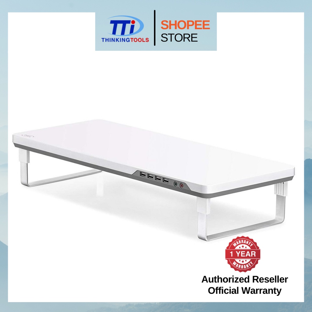 DEEPCOOL MDESK F1 NOTEBOOK/MONITOR STAND 4XUSB2.0 (GRAY) Shopee